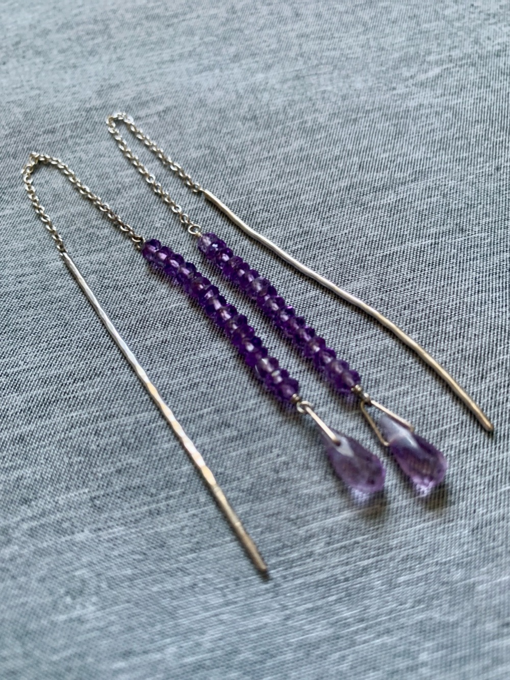 Chan Luu Threader Earrings - Amethyst